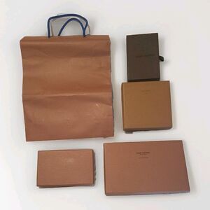 4 VTG LOUIS VUITTON EMPTY Small Pull Drawer Box Brown Boxes Tissue LV Paper Bag